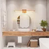 Lâmpada de parede LED LED Luz de espelho de madeira maciça com interruptor Luzes de vaidade do banheiro modernas AC110-260V Gardeias internas acessórios