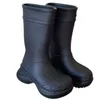 Bottes de mode, chaussures de créateurs de luxe, isolation extérieure, bottes longues, bottes de pluie en caoutchouc, cuir véritable, chaussures antidérapantes d'extérieur, chaussures décontractées à semelles épaisses