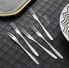 Silver Stainless Steel Fruit Forks Small Two-tooth Salad Dessert Cake Fork Flatware Fruits Ice Cream Forks Metal Vegetables Prod SN4150