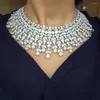 Conjunto de collar y pendientes Soramoore, 4 Uds., declaración de lujo para mujer, boda nupcial, circonita cúbica CZ, joyería Africana de Dubái para mujer 2023