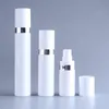 100pcs/lot 15ml 30ml 50ml PP vacuum bottle white fine spray plastic bottle cosmetics lotion subpackage vacuum bottles