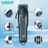 Haarschneider VGR Professionelle Haarschneidemaschine Haarschneidemaschine Einstellbarer Haarschnitt Schnurloser Friseur Wiederaufladbarer Trimmer Männer LED-Anzeige V-282 230508