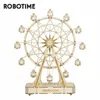 3D Puzzles Robotime DIY drehbares 3D Holzpuzzle Spieluhr Riesenrad für Geschenke 230508