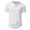 Herr t-shirts Henley Collar Summer Men Casual Solid Color Short Sleeve T Shirt For Men Polo Men High QualityMens T Shirts 230508