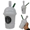 8 inç Starbucks fincan cam bongs nargile su boruları dab teçhizatlar ve yağ brülör cam borular bongs Sigara Aksesuarları Siyah Kalın Su Bongs Duman için