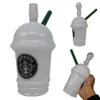 Bongos de vidro Starbucks Cup de 8 polegadas Tubos de água para narguilé Dab Rigs e queimador de óleo Tubos de vidro Bongs Hookah Acessórios para fumar Bongos de água grossos pretos para fumaça