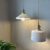 Hanglampen retro Japanse keramische lamplampenkap Noordse geplooide eetkamer plafond verlichte balk Teahouse Cocina Home Decoratie