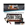 Other Auto Electronics Halloween Personalized Michael Myers License Plate Frame Metal Waterproof Stainless Steel Pumpkin Car Hanger Dh216