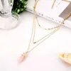 Pendant Necklaces Fashion Necklace For Women Creative Personality Simple Hexagonal Crystal Multi -Layer Girls Vacaton Trendy Party Gifts