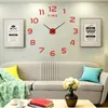 Horloges murales 3D lumineux créatif mécanique silencieux bricolage acrylique autocollants salon décor à la maison horloge