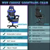 Soontrans gamingstoel met voetsteun, massagegame gamerstoel met verstelbare hoofdsteun lumbale ondersteuning, ergonomische high back computer stoel