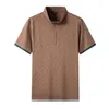 Men's Polos Summer Lightweight Jacquard Men's Short Sleeve Polo Shirts Quarter-Zip Casual Slim Fit Mock Neck Basic Designed Cotton Shirt