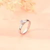 Cluster Rings Solitaire for Women Men Shiny Six Zircon Titanium Steel Marriage Promise Ring Fashion Par Smyckesgåvor KBR118