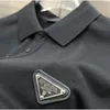Prrda lyxdesigner Men's Business Casual Polos Shirts High Quality Tshirts Fashion Man Silk Cotton Fashion Bortable Tees30b