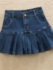 Skirts Denim Skirt With Ruffles 6XL 7XL Harajuku Y2K Jeans Skater Woman High Waist Bottom Female Casual Pleated Micro Mini Short Jurken 230508