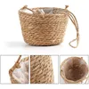 Planters Pots Hanging Planter Straw Rope Woven Wall Hanging Plant Storage Basket Flower Pot Hanger For Wall Decoration Countyard Garden 230508