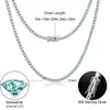 2023 Wholesale 925 Sterling Silver Bracelet 3-5mm White Gold Plated Green Blue Moissanite Tennis Chain NURS