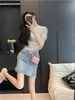 Women's Jeans Dress Sexy Women Denim Shorts High Waist Skirts Summer Fashion Pants Skirt Ripped Ladies Vintage Jean Femme Skinny One-piece Skirt Size S-2XL