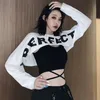 Frauen Trainingsanzüge 2 Stück Sets Frauen Sommer Mode Brief Drucken Dünne Bandage Sexy Korean Style Lady Allgleiches Crop Tops Spaghetti Strap Camis 230508