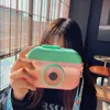 Nuova Corea Del Fumetto di Kawaii Macchina Fotografica Tazza di Plastica Bottiglia di Acqua di Paglia 400ml Tazza di Succo di Cinghia All'aperto a prova di Perdite Tazza Ragazze bambini Articoli e Attrezzature per Acqua, Caffè, Tè