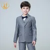 Suits Nimble Spring Autumn Formal Boy Suit for Weddings Children Party Host Costume Wholesale Clothing 3st Set Blazer Vest Pants 230508