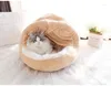 Cat Beds Removable Cover Pet Bed Winter Warm Plus Velvet Thicken Enclosed To Keep Kennel House Deep Sleep