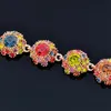 Fermagli per capelli Barrettes Braccialetto di fiori vintage con zirconi cubici Braccialetto cavo con catena color oro antico per gioielli da donnaCapelli