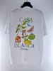 2023 t skjortor män t shirt designers t-shirts tees hög kvalitet lös storlek toppar man avslappnad skjorta lyxkläder gata shorts ärm casablanca