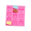 20st/Lot Mini Lady Bag Silikon Mögel Handgjorda godis Fondant Gum Paste Cake Decoration Diy Harts Epoxy Clay Baking Supplies