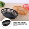 Dinnerware Sets 12 Pcs Snack Basket Bowl Vegetable Black Plastic Plates Serving Boat Candy Nut Tray Deli Baskets Platter