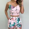 2023 Popular European and American Women's Summer Printed Slim Fit Set Women's Shorts