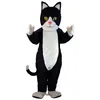 Venda de fábrica tamanho adulto preto gato branco mascote de fantasia fantasia anime anime fantasia fantasia de halloween vestido de aniversário de Natal