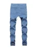 Jeans pour hommes Haute qualité 2023 Mode européenne américaine classique solide lavage Denim pantalon décontracté hommes Stretch pantalon bleu maigre jean hommes Z0508