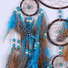 Decorative Objects Figurines Handmade Indian Dream Catcher Rattan Bead Feathers Dream Catchers Decoration Hanging Ornament Dreamcatchers 230508