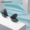 Zonnebril Dragonfly Rimless Women 2023 Fashion Ultralight Frameless Steampunk -bril Kleurrijke Sunshade UV400