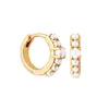 Boucles d'oreilles créoles 925 argent Sterling aiguille or 13mm perle ronde Huggies pour femmes luxe Piercing 2023 bijoux de mode
