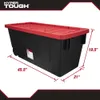 Hyper Tough 50 Gallonen Kunststoff-Vorratsbehälter mit Schnappdeckel, Schwarz mit rotem Deckel