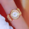 Relógios de pulso Silver Crystal Gold feminino Relógios Top Diamond Stainless Aço Mulheres Ladies Watch 2023 Montre