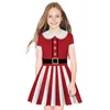 Girl Dresses 2023 Christmas Girls Deer Santa Claus Fashion Kids Clothes Selling Year Party Costume 7-12 Years Children Dress