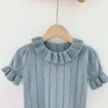 Шуфля наборы летние оборки кружевные воротницы рубашка для девочек хлопка с коротким рукавом с коротким рукавом для детской рубашки для девочек блуз