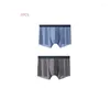 Caleçon 2 pièces/lot hommes Boxer glace soie coton entrejambe intérieur Ultra mince sous-vêtement Cool séchage rapide boxeurs confortables