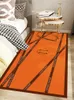 New Orange Nachtteppich Schlafzimmer Nachtdecke Licht Luxus Große Bodenmatte Teppich Matte Reitstock Langer Streifen vor dem Bett
