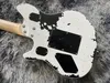 Guitare électrique OEM chinoise fabriquée à la main système de trémolo duplex relique lourd couleur noir et blanc