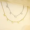 Подвесные ожерелья mylongingcharm Персонализированное название ожерелье Тяжелое начальное ювелирное изделия для женщин -кокера