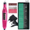 Nail Manucure Set Professional Electric Nail Drill Machine Manucure Milling Cutter Nail Drill Bits Files Polonteur Sander Gel Polon Remover Tools 230508