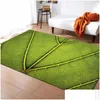 Carpets Large 3D Green Leaf Vein Rug Bedroom Kids Room Play Mat Memory Foam Area Rugs Carpet For Living Home Decorative Drop Deliver Dh8P2