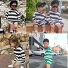 SETSSUITS Baby Girl Boy Boy Cotton Cotte Lit полосатая одежда ссато и шорты 2pcs младенец малыш детский спортивный костюм весенний осеньлет лето 17y 230508