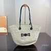 2023-Beach bags totes Raffia 빨대 짠 가방 어깨 크로스 바디 큰 핸드백 레이디 지갑 지갑 쇼핑 휴일