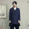 Ethnische Kleidung Chinesischer Stil Kimono Strickjacke Vintage Japanische Samurai Harajuku Jacken Lose Männliche Yukata Solide Haori Robe 4XL