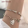 Łańcuch minimalistyczny 925 Bracelet srebrny srebrne serce dla kobiet mody zabytkowe ręcznie robione urodzinowe prezenty biżuterii 230508